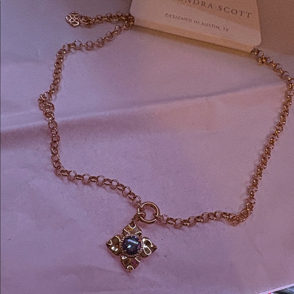 Kendra Scott Lily 14K Gold Over Brass Chain Pendant Necklace nwt